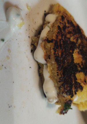 Una foto de Cachapas con queso blanco saborizado