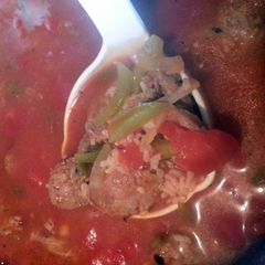 A picture of skye's stuffed pepper soup.