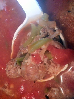 A picture of skye's stuffed pepper soup.
