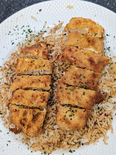 Una foto de Basmati con soja y Pollo Empanado en AirFryer