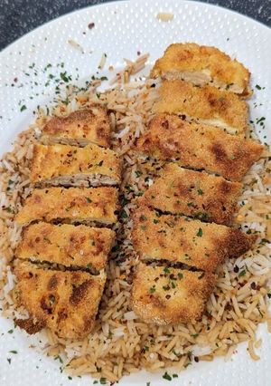 Foto principal de Basmati con soja y Pollo Empanado en AirFryer