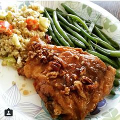 A picture of Salted pecan honey glazed fried chicken.