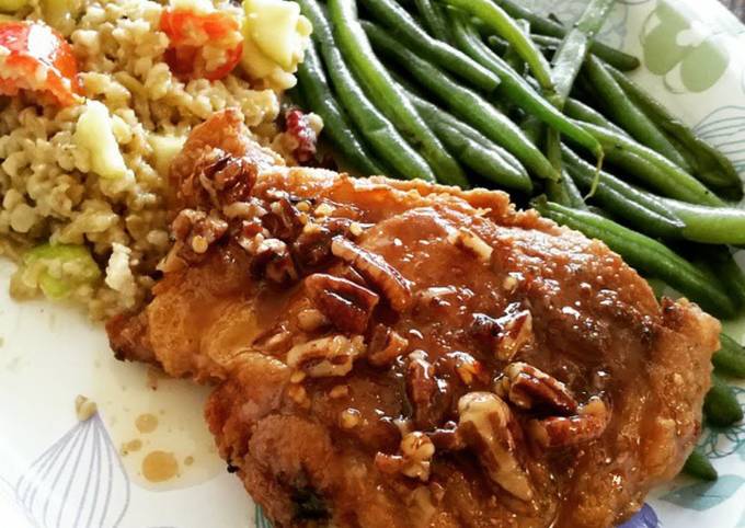 Salted pecan honey glazed fried chicken recipe main photo