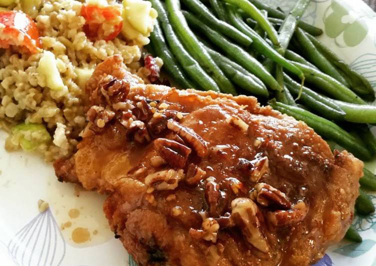 Simple Way to Make Award-winning Salted pecan honey glazed fried chicken