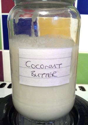 A picture of Vickys Homemade Coconut Butter / Creamed Coconut, GF DF EF SF NF.