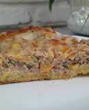 Quiche primavera de atún con masa de harina de maíz