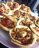 Mini tartas de pollo y chorizo