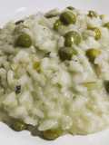 Risoto de ervilhas frescas e gorgonzola