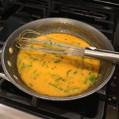 A picture of Garlic Honey Sriracha Beurre Blanc.