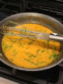 A picture of Garlic Honey Sriracha Beurre Blanc.