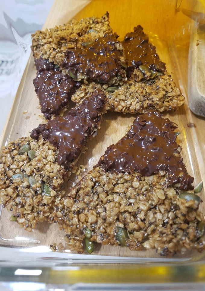 Una foto de Flapjacks con chocolate