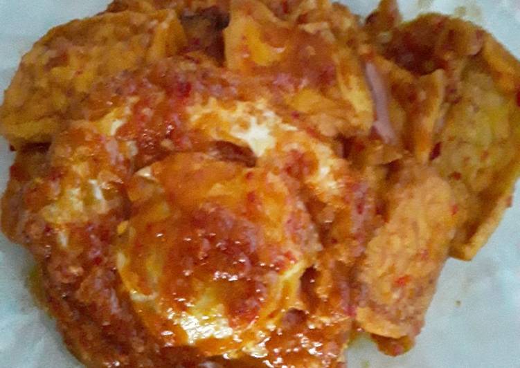 Balado tahu telor (ceplok)