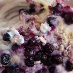 A picture of Vegan overnight blueberry oats.