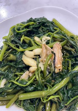 Hình của món Rau muống xào tỏi.