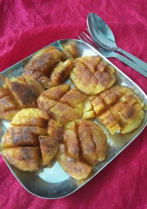 A picture of Masala Aloo (Sindhi style aalu takk).