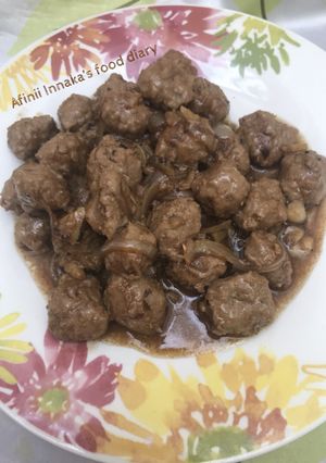 Foto resep Bola bola daging saus lada hitam