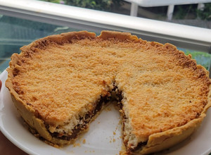 Una foto de Tarta de coco y dulce de leche 🥧🥥