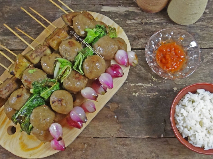 Resep: Sate Bakso Bakar 2 bumbu Wajib Dicoba