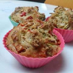 A picture of Brocolli and pepper cupcakes.