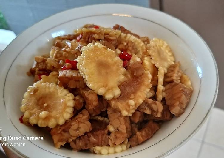 Jagung semi tempe tumis kecap