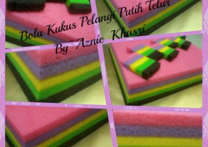 Resipi Bolu Kukus  Pelangi Putih Telur  oleh Aznie Khasri 