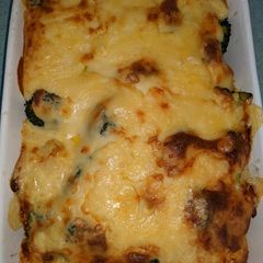 A picture of Broccoli and potato bake.
