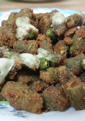 A picture of Fried Okra with Cheese.