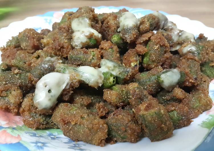 Simple Way to Prepare Homemade Fried Okra with Cheese