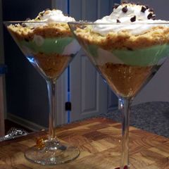 A picture of pistachio pudding martini.