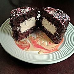 A picture of Tiramisu Cream Filled Chocolate Cakes.