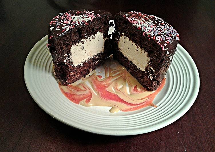 Tiramisu Cream Filled Chocolate Cakes