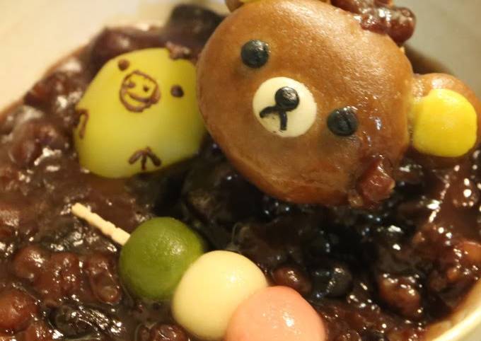 Rilakkuma Zenzai (Sweet Red Bean Soup) Recipe