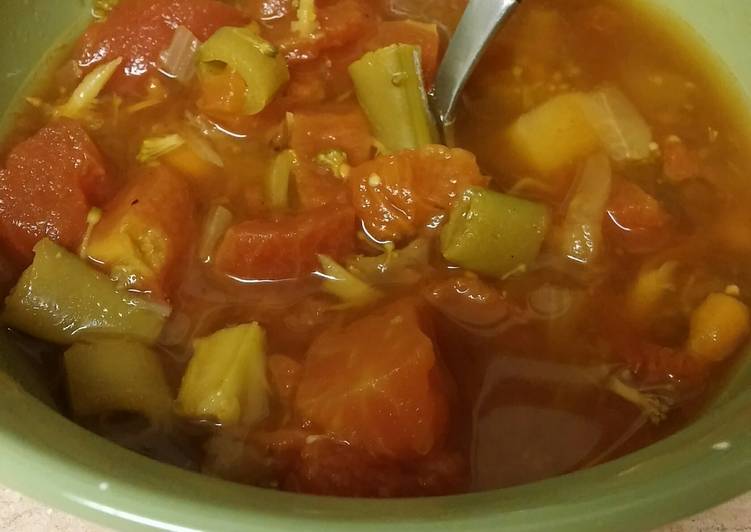 Steps to Prepare Homemade Stove top tomato and veggie soup