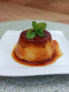 Una foto de Flan de pera