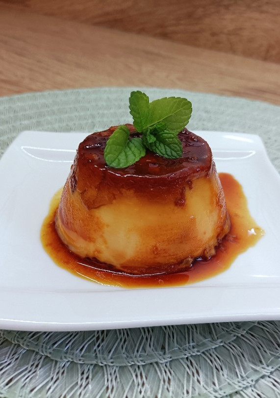 Una foto de Flan de pera