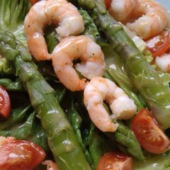 A picture of Vickys Prawn & Asparagus Salad, GF DF EF SF NF.