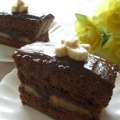 A picture of Rum Banana Chocolate Cake.