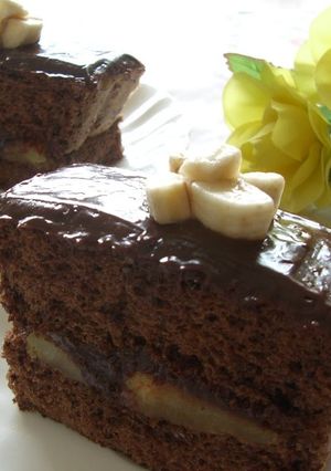 A picture of Rum Banana Chocolate Cake.
