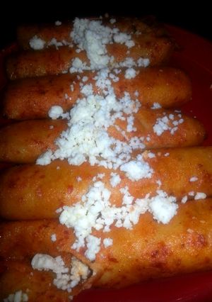 A picture of Ali's red enchiladas.