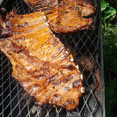 A picture of Apple juice ribs or Labor day ribs.