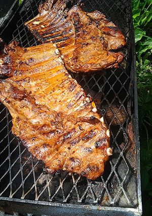 A picture of Apple juice ribs or Labor day ribs.