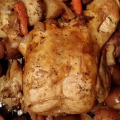 A picture of Fall off the bone Roasted chicken (slow cooker or oven roasted).