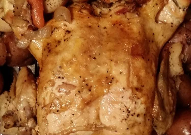 Recipe of Any-night-of-the-week Fall off the bone Roasted chicken (slow cooker or oven roasted)