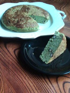 A picture of Black Bean & Okara Cake (Matcha & Kuromitsu Flavour).