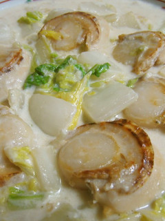 A picture of Simple and Warming Chinese Cabbage and Clam Cream Stew.