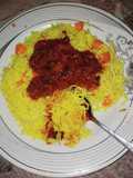 Dahuwar shinkafa mai curry da miyar hanta