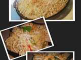 spaghetti and chicken strips