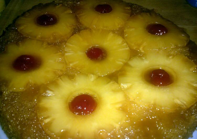 Steps to Prepare Homemade Pineapple Upside Down Cake (Doctored up from a box/quick and easy)