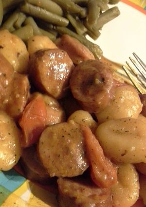 A picture of Gnocchi Skillet with Chicken Sausage & Tomatoes.