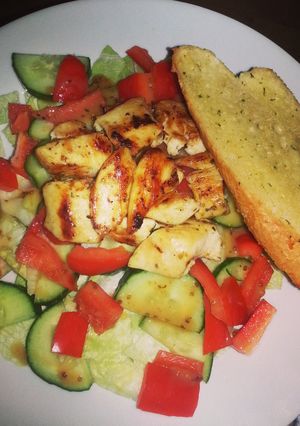 A picture of Warm chicken salad.